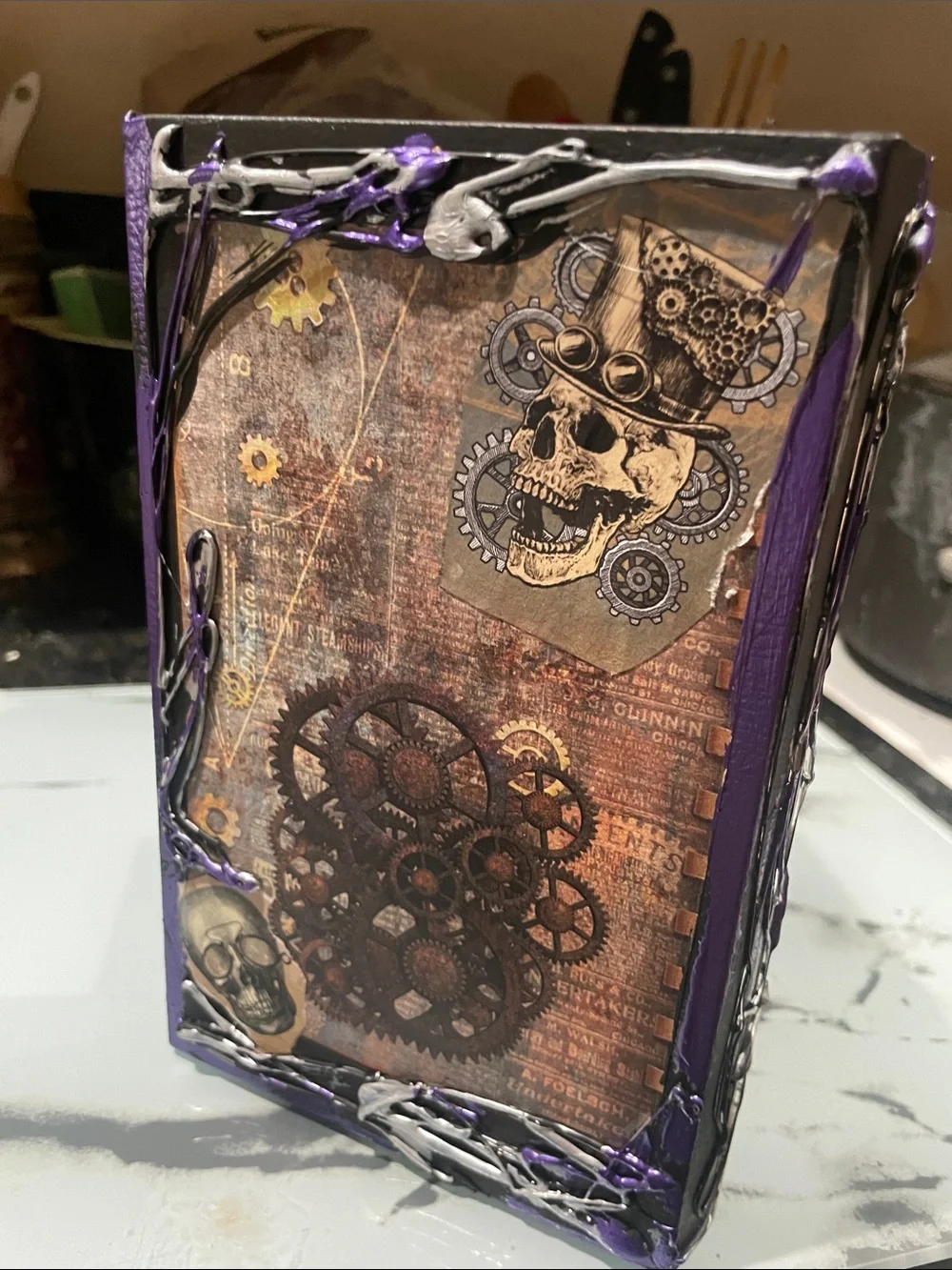 Steampunk Skull Book Box - Picture 3 of 6